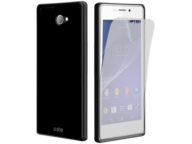 SBS AERO CUSTODIA CASE MORBIDA per SONY ERICSSON XPERIA M2 NERA