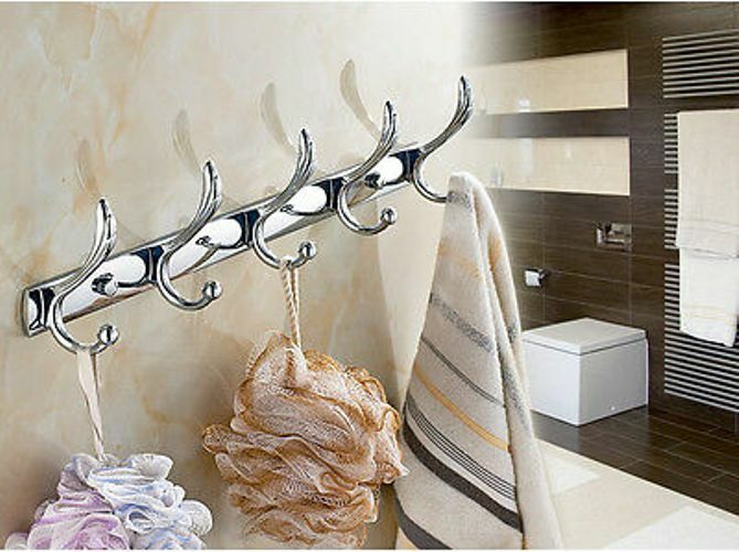 Appendini Appendipanni Appendi Abiti Asciugamani Muro Bagno Acciaio 5 Posti dfh