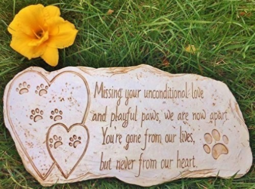 Memorial Stone Marker Dog Cat Outdoor Pet Headstone Tombstone Weatherproof