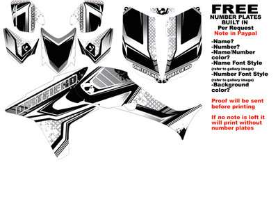 DFR FLOW GRAPHIC KIT BLACK SIDES/FENDERS 08-NEW HONDA TRX450R TRX 450  TRX450