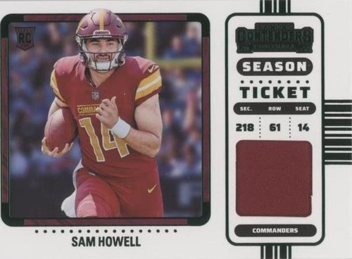 2022 Panini Contenders Sam Howell #RSV-SHO