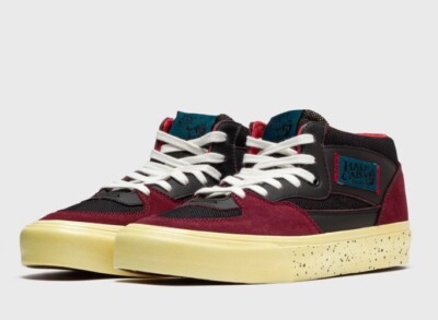 Vans Vault Half Cab Black Burgundy Premium Leather - Size 5 Men 6.5 Women
