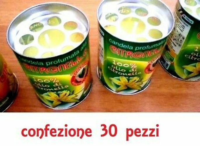 Set 30 Pz Candela Profumata Alla Citronella Stoppino Ecologico Anti Zanzare dfh