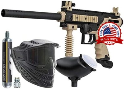 Rifle de paintball marcadora pistola Kit set con accesorios tanque careta todo