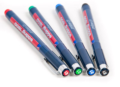 4 x Edding 1800 Drawing Pen Pigment Liner Fineliner 0.1mm Black,Blue,Red,Green