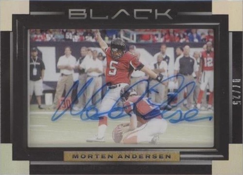 【サイン入り】BLACK AND BLUE Morten Andersen MORTEN ANDERSEN 2022 PANINI BLACK ICONIC IMPACT INK SILVER