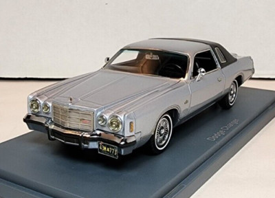 Neo Scale Models 1:43 1976 Dodge Charger SE Silver Cloud Metallic/Black GORGEOUS