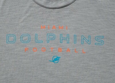 Miami Dolphins Football Quick Dry Gray T-shirt Size Large