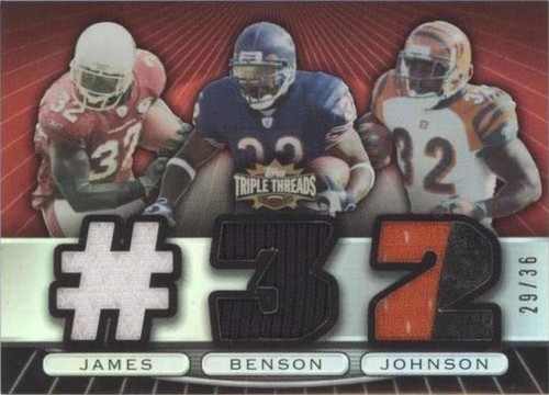 2007 Topps Triple Threads Cedric Benson Edgerrin James Rudi Johnson #TTRC61