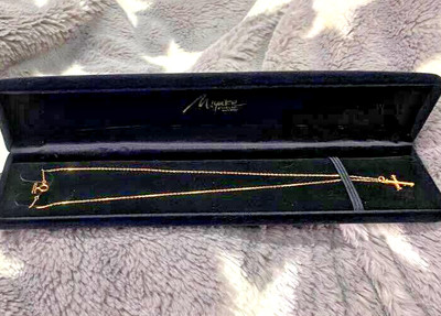 AUTH AHKAH Cross Necklace K18(YG) Good F/S