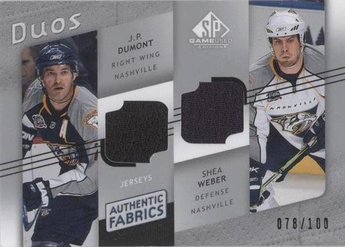 2008-09 SP Game Used Edition - J.P. Dumont Shea Weber #AF2-DW