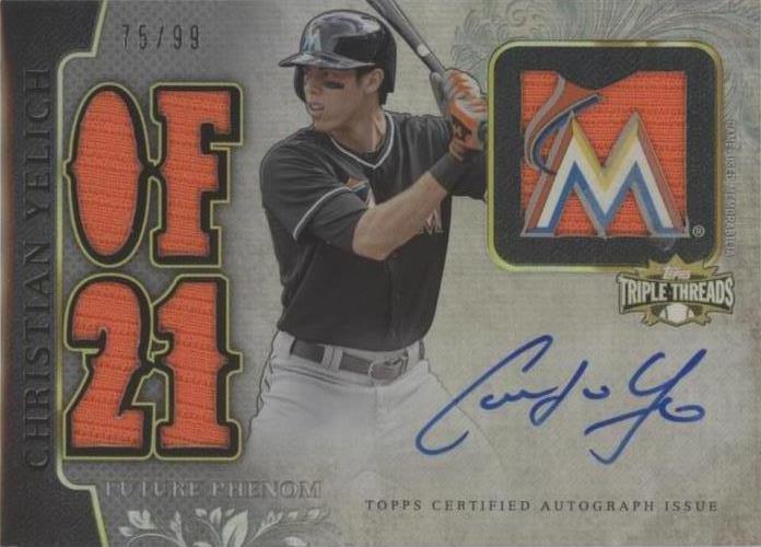 1/1 クリスチャン・イエリッチ Topps Triple Threads 2022 Topps Triple Threads Christian Yelich Game-Used Jumbo