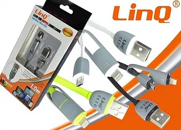 Cavo Micro Usb Con Adattatore Lightning Integrato - 1 Mt Linq N4-1078