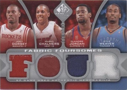 2009-10 SP Game Used - DeAndre Jordan/Joey Dorsey/Mario Chalmers/Kyle Weaver #F4-JDWC
