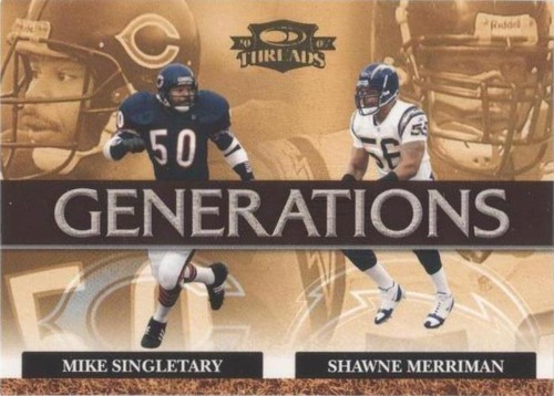 2007 Donruss Threads Mike Singletary Shawne Merriman #G-11