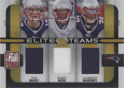 2008 Donruss Elite Laurence Maroney Randy Moss Tom Brady #ET-2