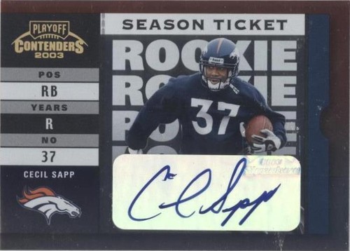 2003 Playoff Contenders Cecil Sapp #113