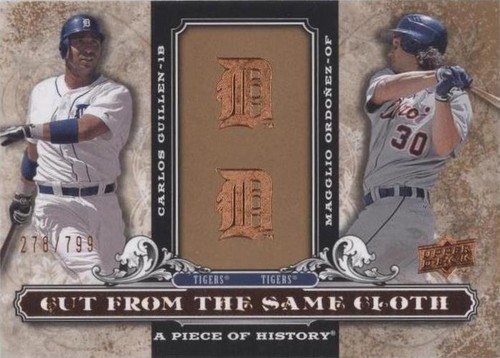2008 Upper Deck A Piece of History - Carlos Guillen Magglio Ordonez #CSC-OG
