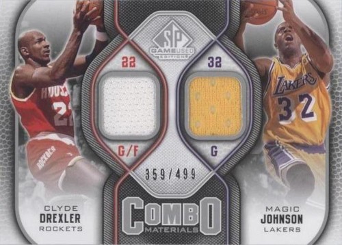 2009-10 SP Game Used - Magic Johnson/Clyde Drexler #CM-JD