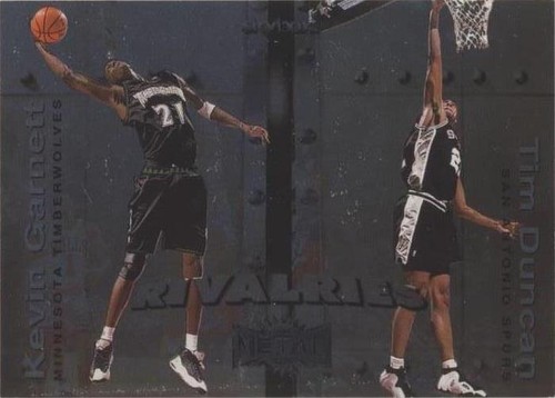 1999-00 Skybox Metal - Tim Duncan/Kevin Garnett #5 R