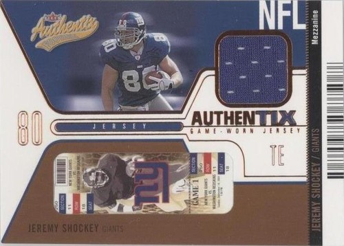 2004 Fleer Authentix Jeremy Shockey #JA-JS