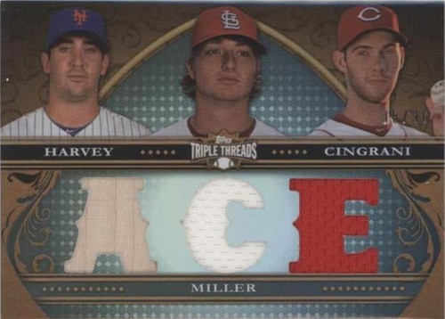 2013 Topps Triple Threads - Matt Harvey Shelby Miller Tony Cingrani #TTRC-HMC