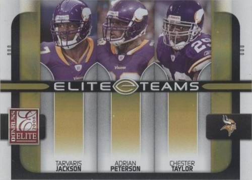 2008 Donruss Elite Adrian Peterson Chester Taylor Tarvaris Jackson #ET-9