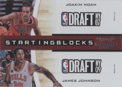 2010-11 Playoff Contenders Patches - Joakim Noah/James Johnson #18