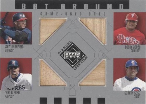 2002 Upper Deck Diamond Connection - Bobby Abreu Gary Sheffield Ryan Klesko #BA-SAKS