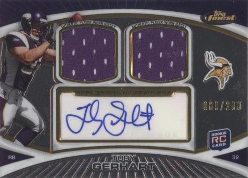 2010 Topps Finest Toby Gerhart #FADR-TG