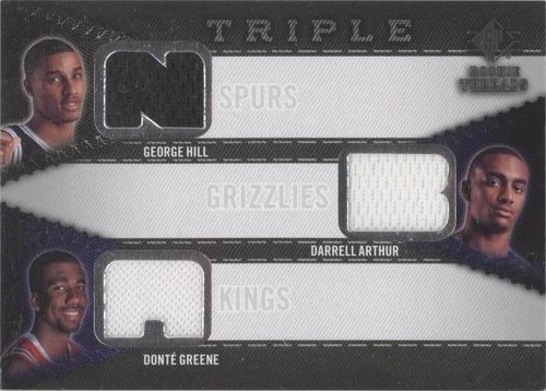 2008-09 SP Rookie Threads - Darrell Arthur/Donte Greene/George Hill #RTT-AGH