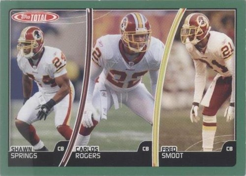 2007 Topps Total Carlos Rogers Fred Smoot Shawn Springs #267
