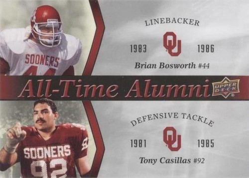2011 Upper Deck University of Oklahoma Brian Bosworth Tony Casillas #ATAD-BC