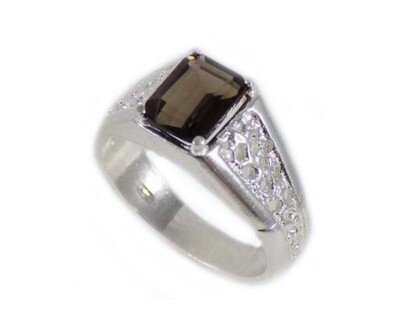 19thC Antique 2ct Smoky Quartz Cairngorm Scotland+Mens Ring Ancient Celtic Magic