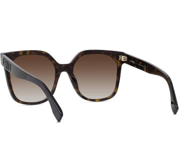 Pre-owned Fendi Fe40007i 52f Dark Havana/brown Gradient Lens Authentc Sunglasses 55-19