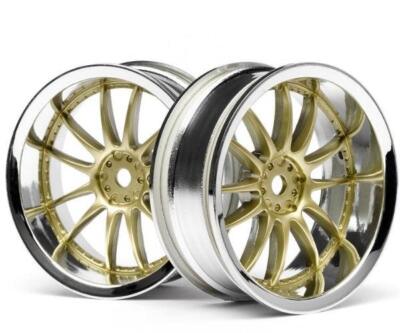 NEW HPI Nitro 3 Nitro RS4 3 Work XSA O2C Wheel 26mm Chrome/Gold 6mm Offset (2)