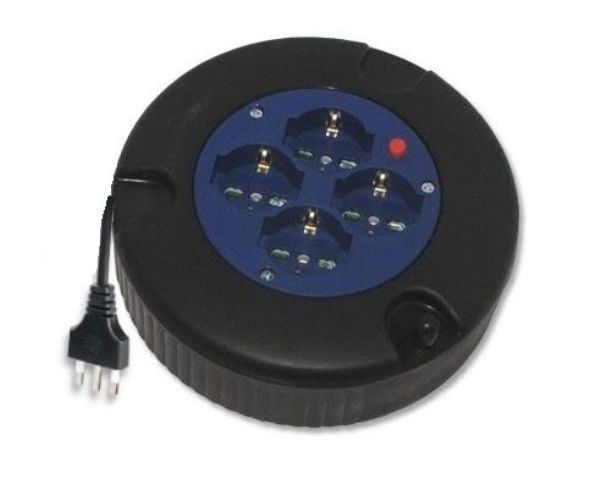 Avvolgicavo Con Prolunga Corrente Elettrica 5 Mt 10 / 16a Schuko Multipresa linq