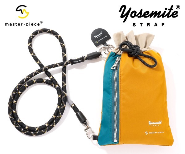 YOSEMITE STRAP x master-piece mobile strap drawstring pouch