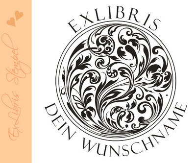 Exlibris Stempel - Ex Libris Stempel - Exlibris mit Ornament No.exl-10293