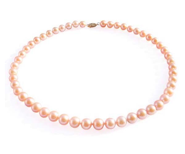 Pre-owned Branded 8-8.5mm Aaa Gem Quality Pearl Necklace 14k Gold 4 Colors Of Pearls In White