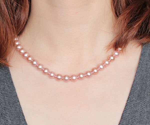 Pre-owned Branded 8-8.5mm Aaa Gem Quality Pearl Necklace 14k Gold 4 Colors Of Pearls In White