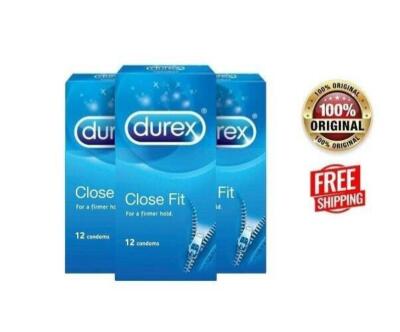 Durex Close Fit Tight Fitting Condoms 12pc X 3 Boxes [49mm Width Small Condoms]