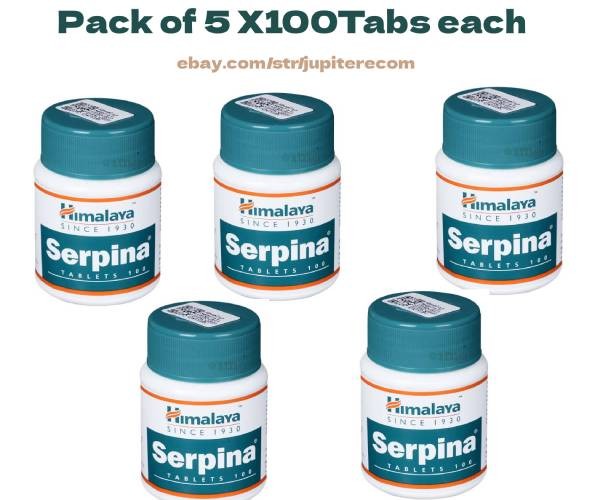 5X Himalaya SERPINA Tablets 100 tabs each Maintains Blood Pressure