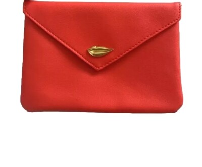 Ipsy Love Red Lips Kiss Cosmetic Makeup Bag Pouch Travel Clutch New! 