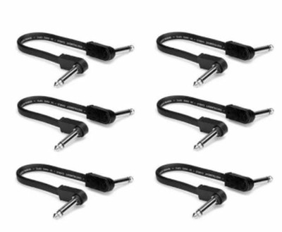 Hosa CFP-606 Flat Guitar Patch Cable - 6'' 6 Pack
