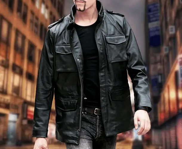 Classic Black Real Lambskin Leather Bomber Flight Jacket Classic Black Real Lambskin Leather Bomber Flight Jacket