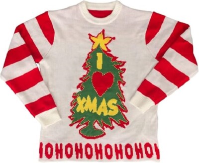 I Love Xmas HOHOHO Light Up LED and Bells Ugly Christmas Sweater 5XL Cosplay