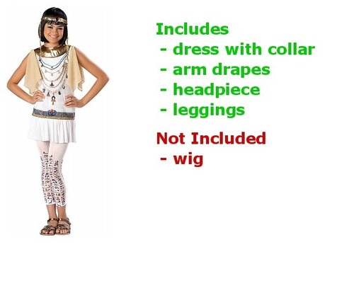 Girls Cleopatra Costume Kids & Tween Egyptian Halloween Fancy Dress