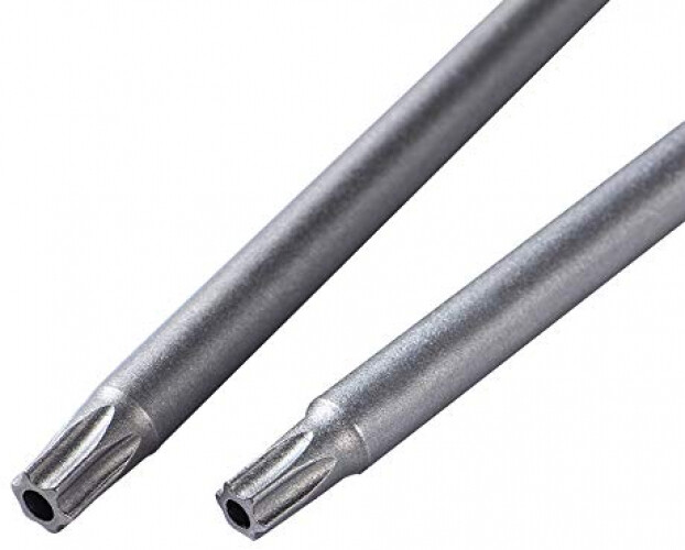 18Pcs 50mm and 100mm Length Torx Screwdriver Set, S2 Steel 1/4 Inch Hex Shank T6