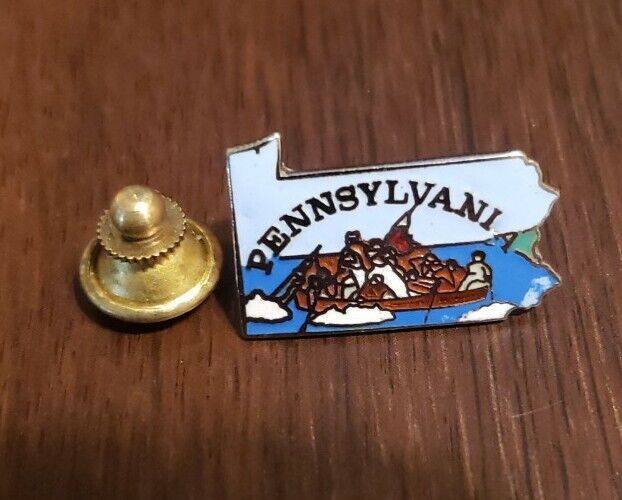 Vintage State of Pennsylvania Shaped Lapel/Hat Pin MAFCO Delaware River Crossing